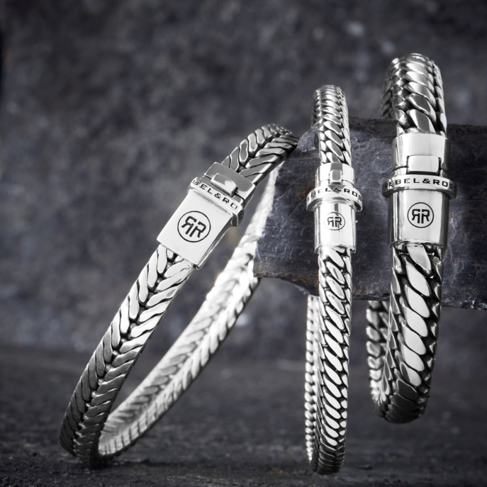 Rebel & Rose Sterling Silver Line Armband RR-BR026-S – Zilver