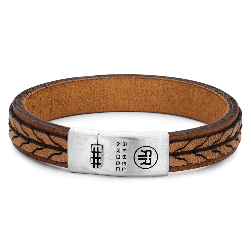 Rebel & and Rose - Armband - 2 Stranded 925 Cognac - RR-L0080-S Unisex - PansiteNederland.nl