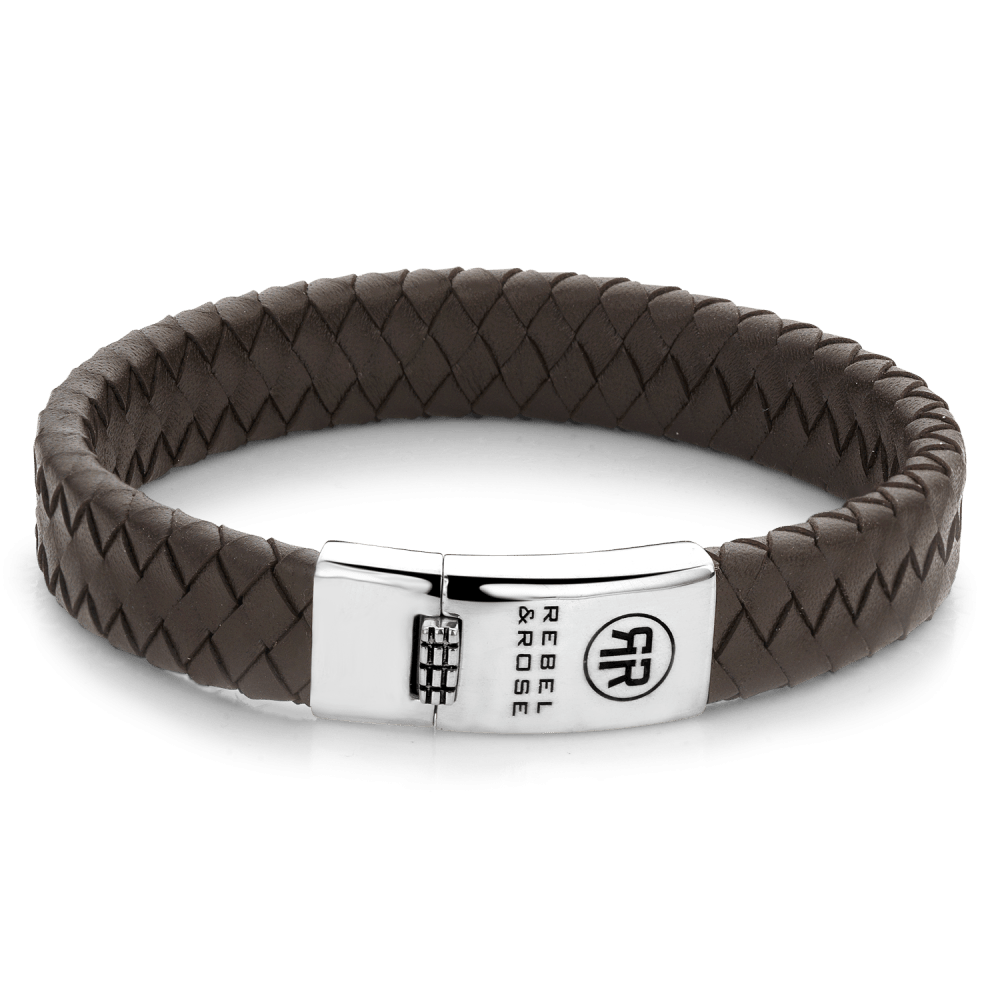 Rebel & and Rose - Armband - Braided Flat 925 Earth - RR-L0127-S Heren - PansiteNederland.nl