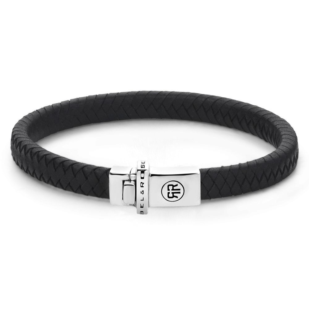 Rebel & and Rose - Armband - Small Braided Black - RR-L0139-S Unisex - PansiteNederland.nl
