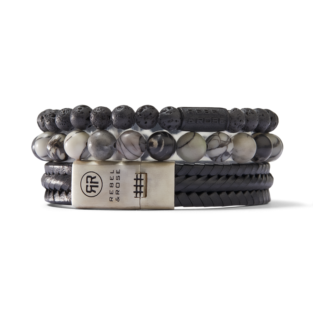 Rebel & Rose Absolutely Leather Armband RR-L0154-S – Grijs