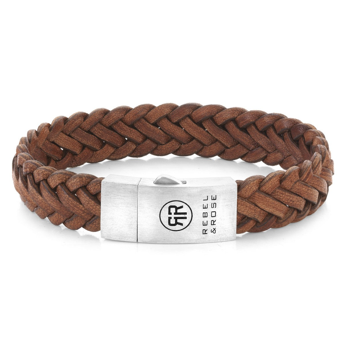 Rebel & and Rose - Armband - Braided Rawatt Cognac - RR-L0158-S Heren - PansiteNederland.nl