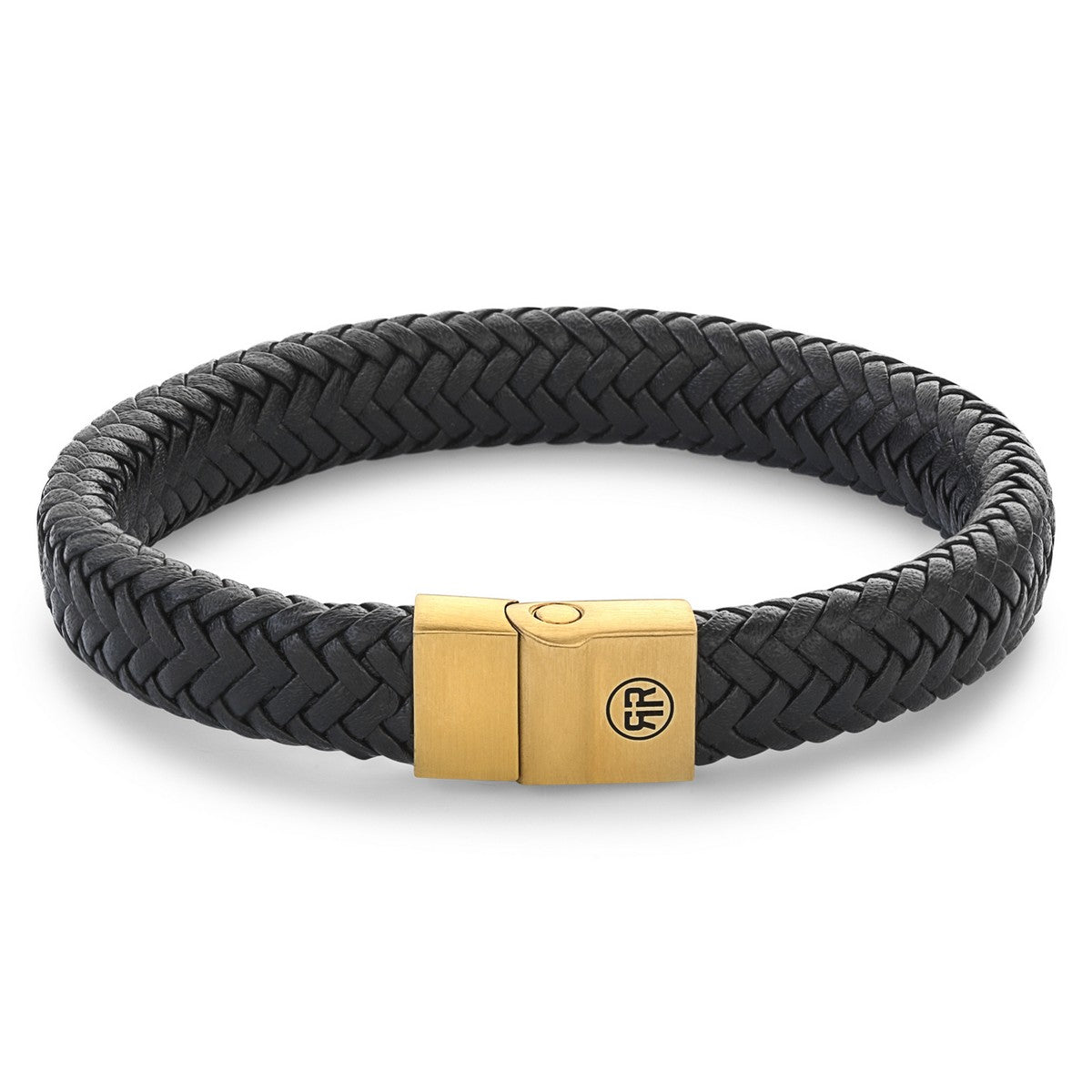 Rebel & and Rose - Armband - Fulletal Herringbone Black Gold - RR-M0021-G Heren - PansiteNederland.nl