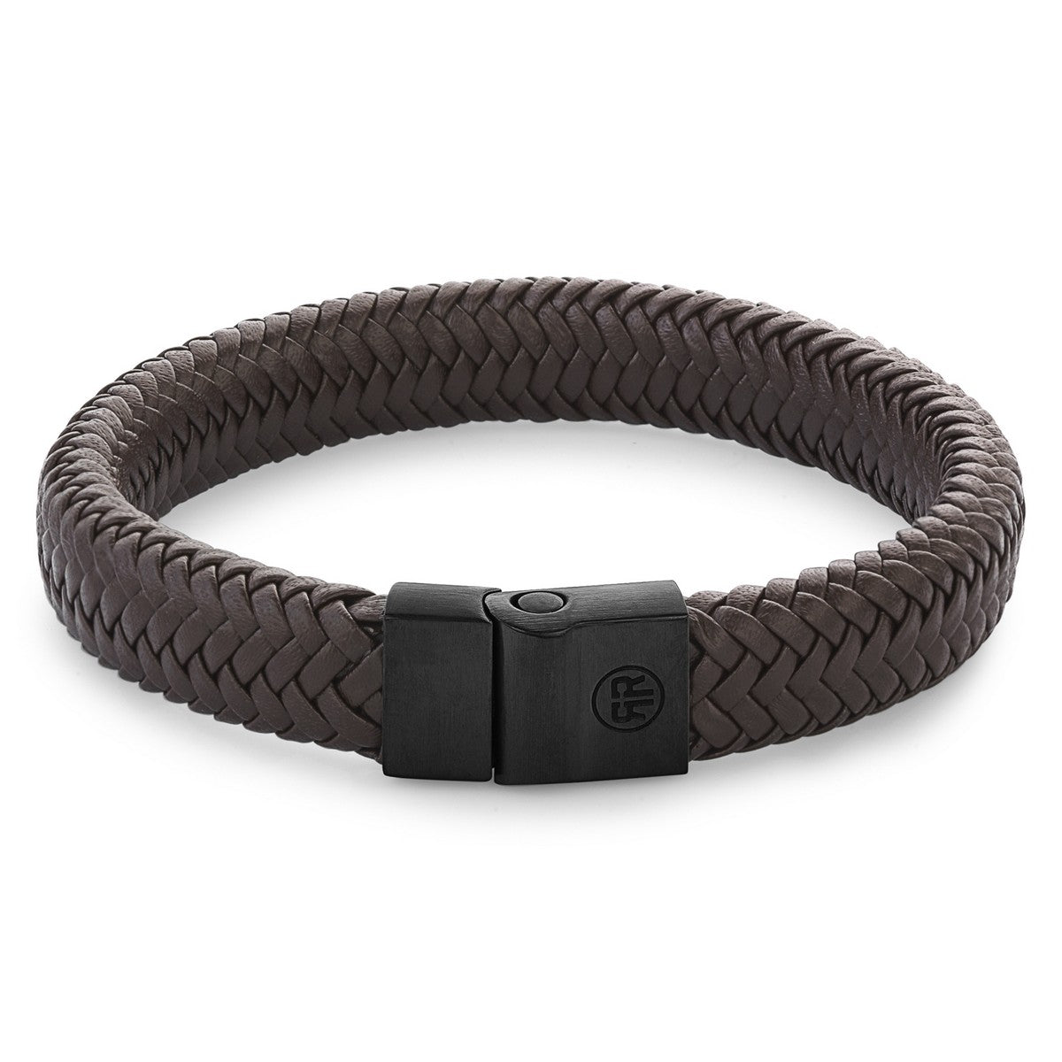 Rebel & and Rose - Armband - Fulletal Herringbone Brown Black - RR-M0023-B Heren - PansiteNederland.nl