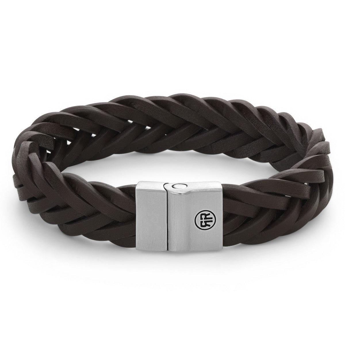 Rebel & Rose Full Metal Leather 15mm Armband RR-M0037-S - Geen Steen