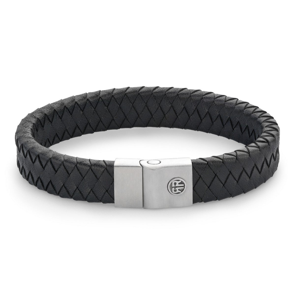 Rebel & Rose Full Metal Leather 12mm Armband RR-M0042-S - Geen Steen