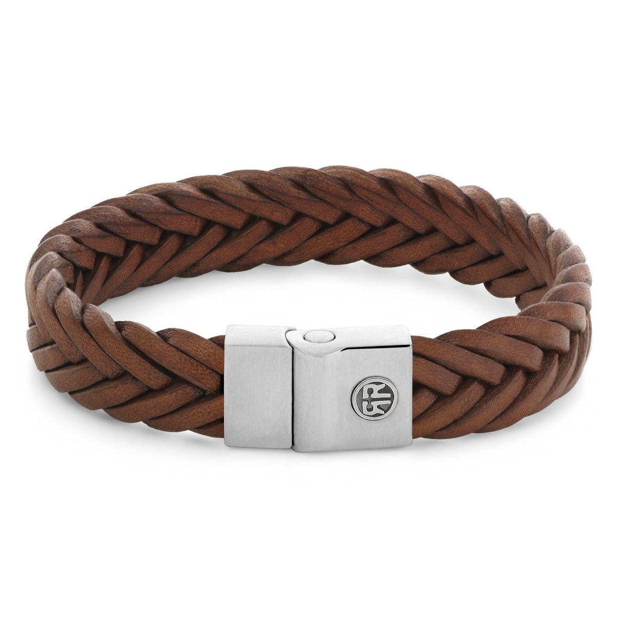 Rebel & Rose Full Metal Leather 12mm Armband RR-M0053-S - Geen Steen