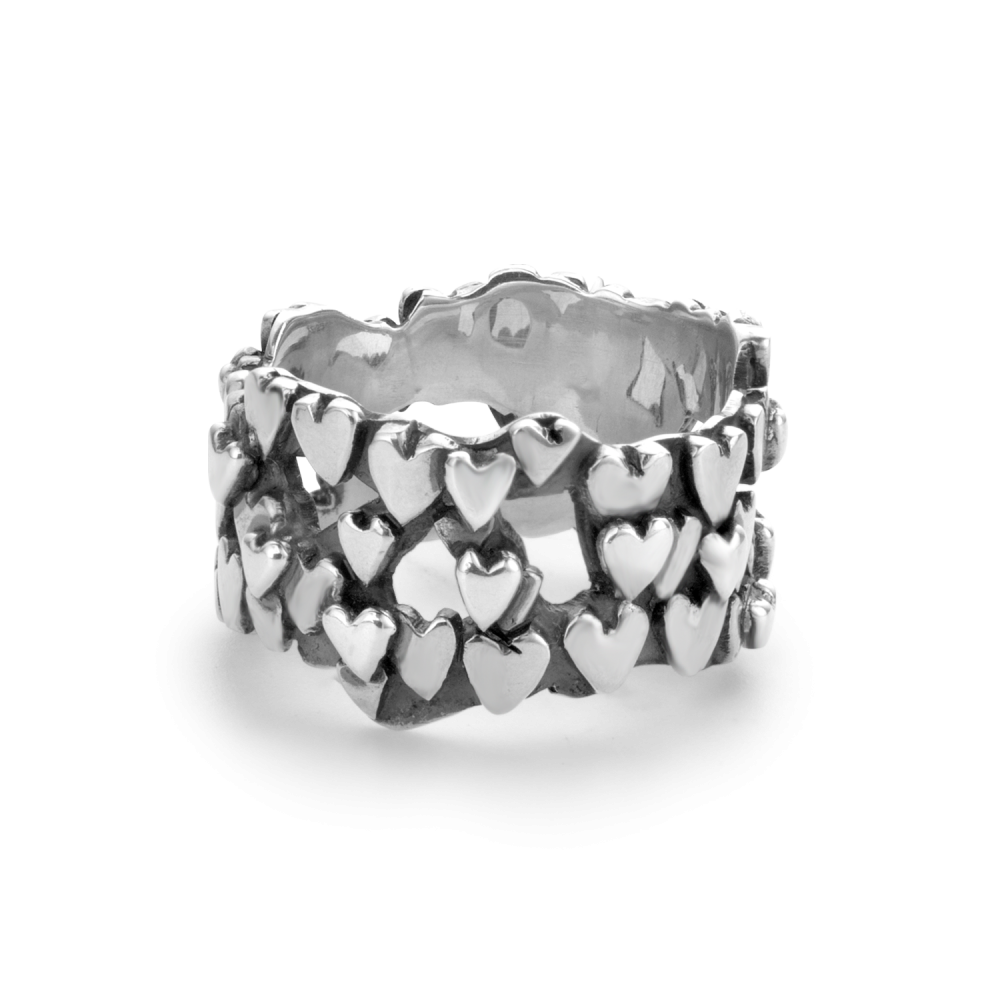 Rebel & Rose Ring Hearts & Hearts - RR-RG026-S - PansiteNederland.nl