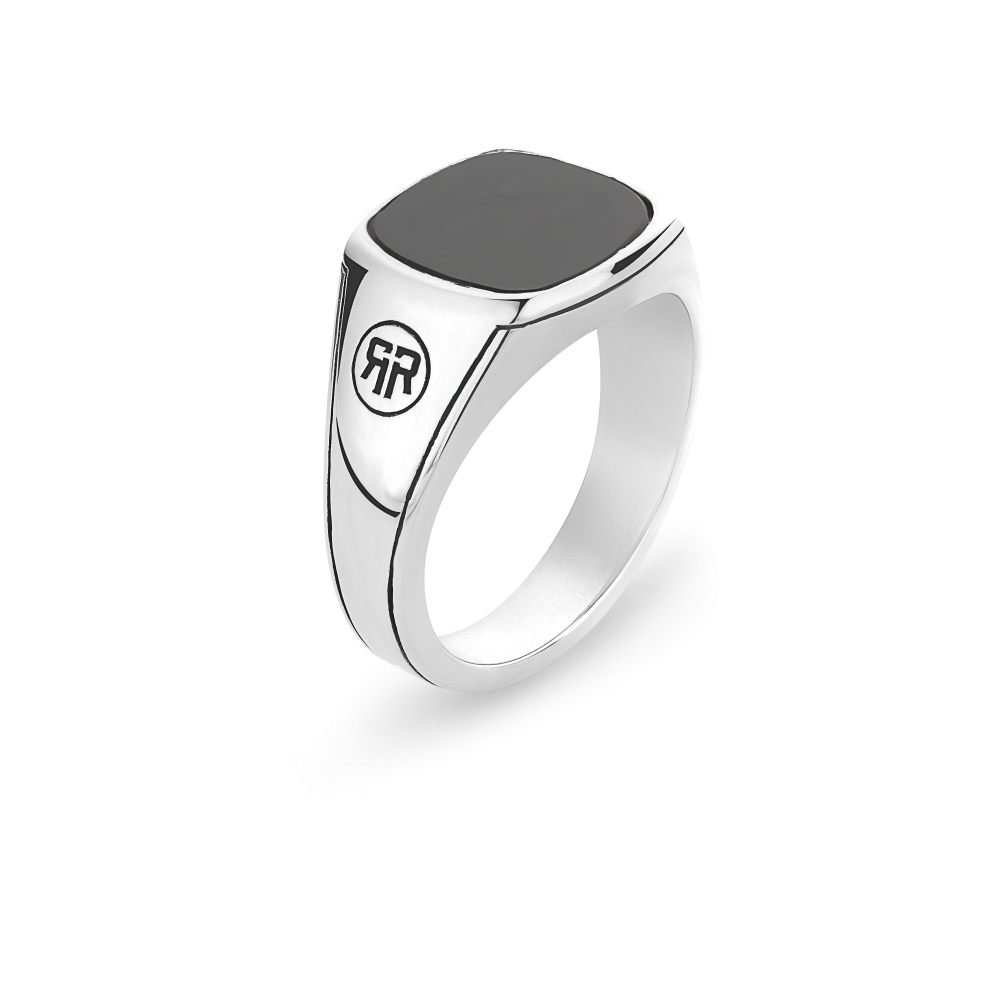 Rebel & Rose Ring Square Onyx - RR-RG038-S - PansiteNederland.nl