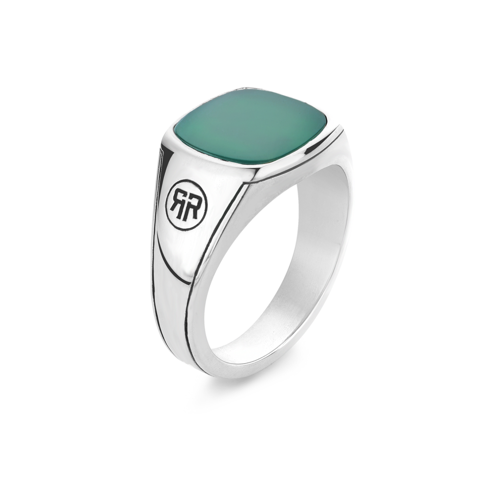 Rebel & Rose Ring Square Green Jade - RR-RG040-S - PansiteNederland.nl