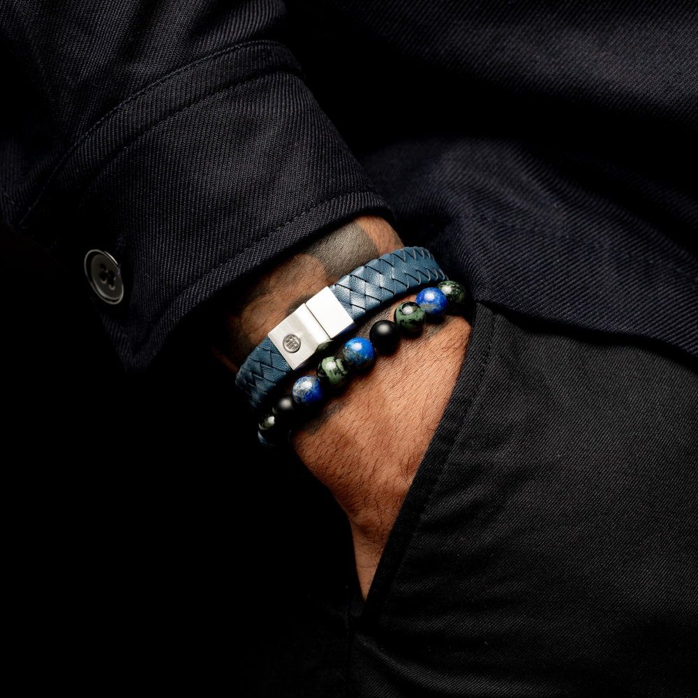 Rebel & Rose Stones Only 8mm Armband RR-80113-S – Groen, blauw, zwart