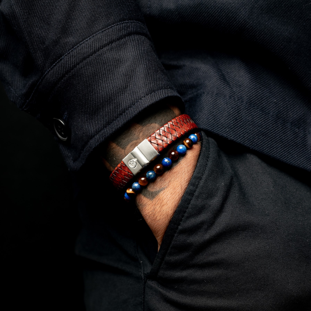 Rebel & Rose Stones Only 6mm Armband RR-60133-S – Bruin, blauw