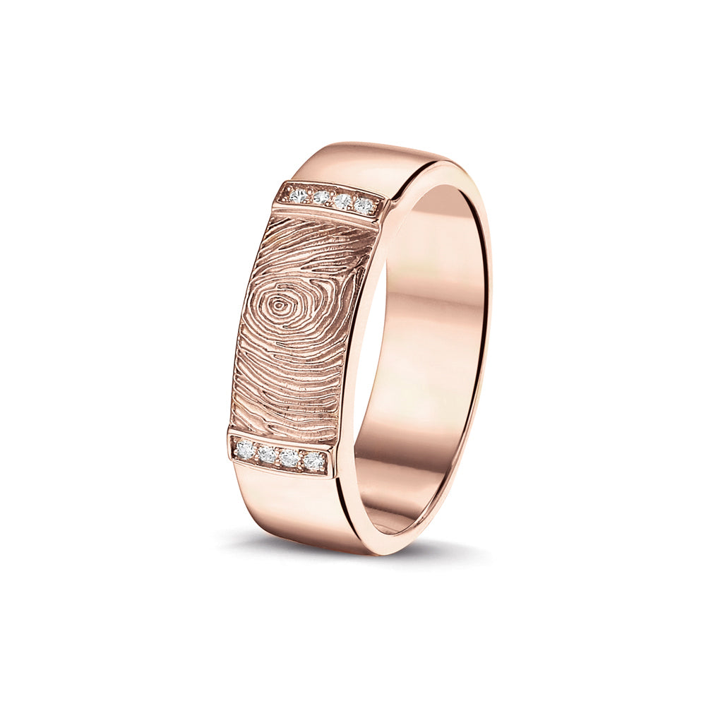 See You Fingerprint Gem Band Ring