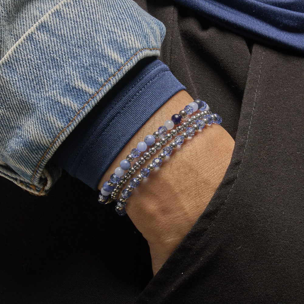 Rebel & Rose Stones Only 3mm Armband RR-30002-S – Zilvergrijs/glimmend