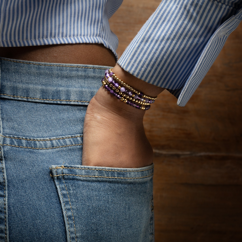 Rebel & Rose Armband RR-40173-G – 40173-G – Paars Edelstaal
