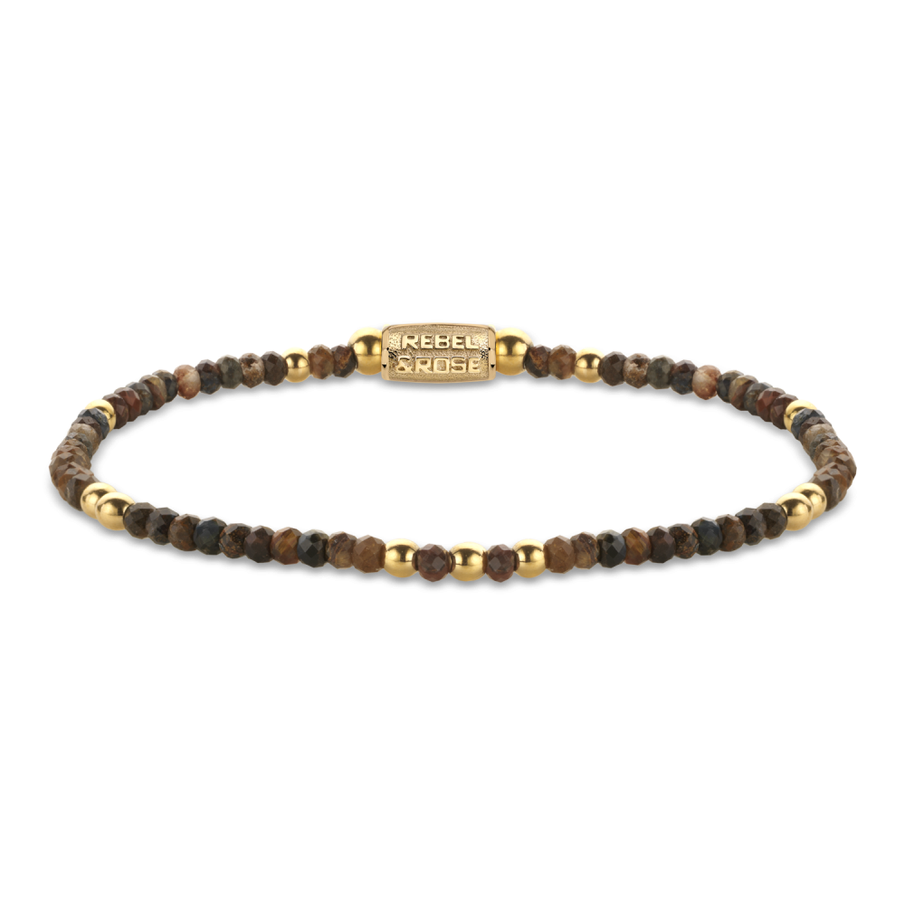 Rebel & Rose Stones Only 3mm Armband RR-30006-G - Multi-kleuren/Goudkleurig