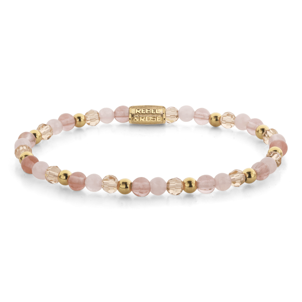 Rebel & Rose armband Roses and Cherry Glam Rocks - 4mm RR-40165-G - PansiteNederland.nl