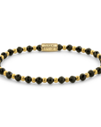 Rebel & Rose Mix Black Glam Rocks Yellowgold Armband RR-40175-G – Zwart Edelstaal