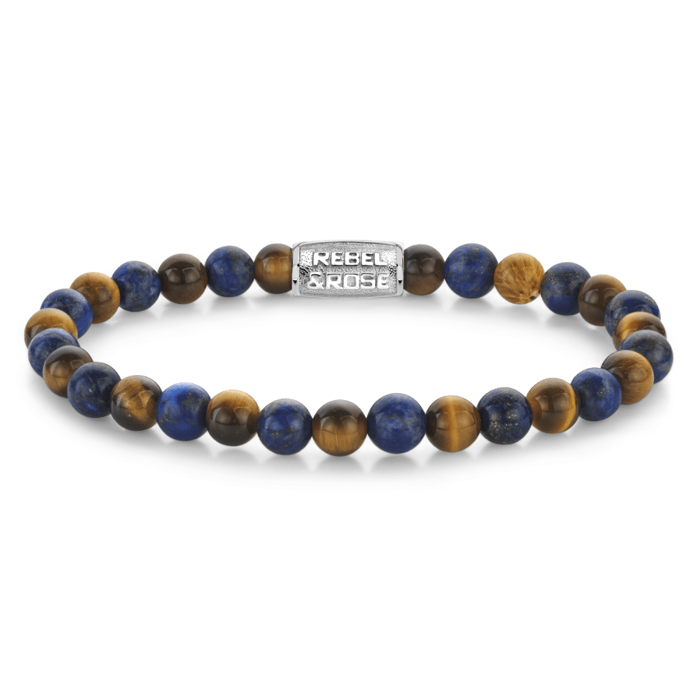 Rebel & and Rose - Armband - Mix Tigerapis - 6mm Armband - RR-60133-S Heren - PansiteNederland.nl