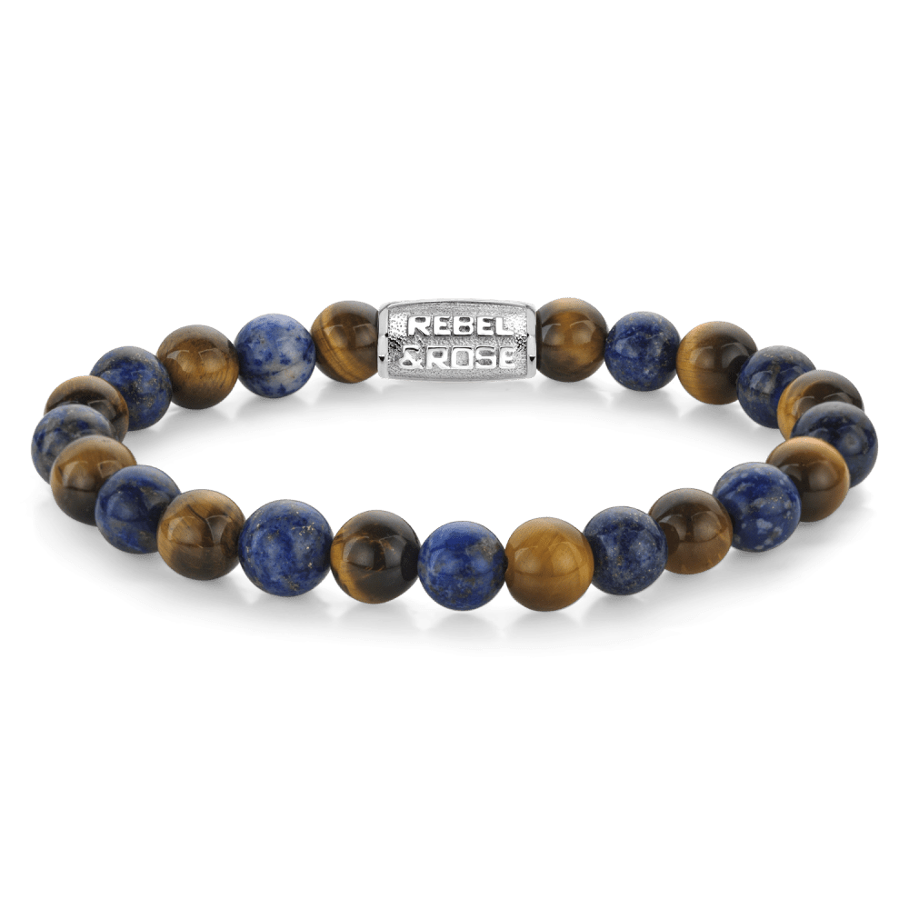 Rebel & and Rose - Armband - Mix Tigerapis - 8mm Armband - RR-80109-S Heren - PansiteNederland.nl