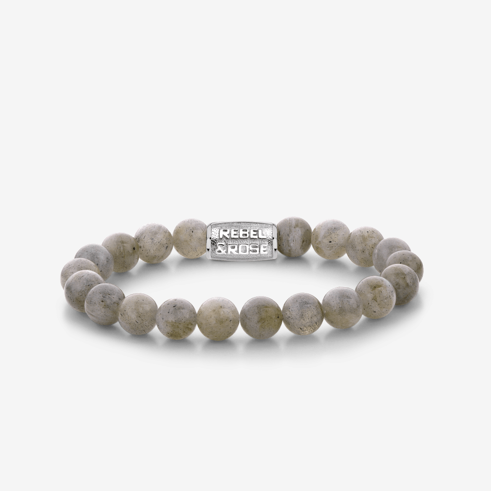 Rebel & & Rose - Armband -  Labradorite Shield - 8mm RR-80122-S - PansiteNederland.nl