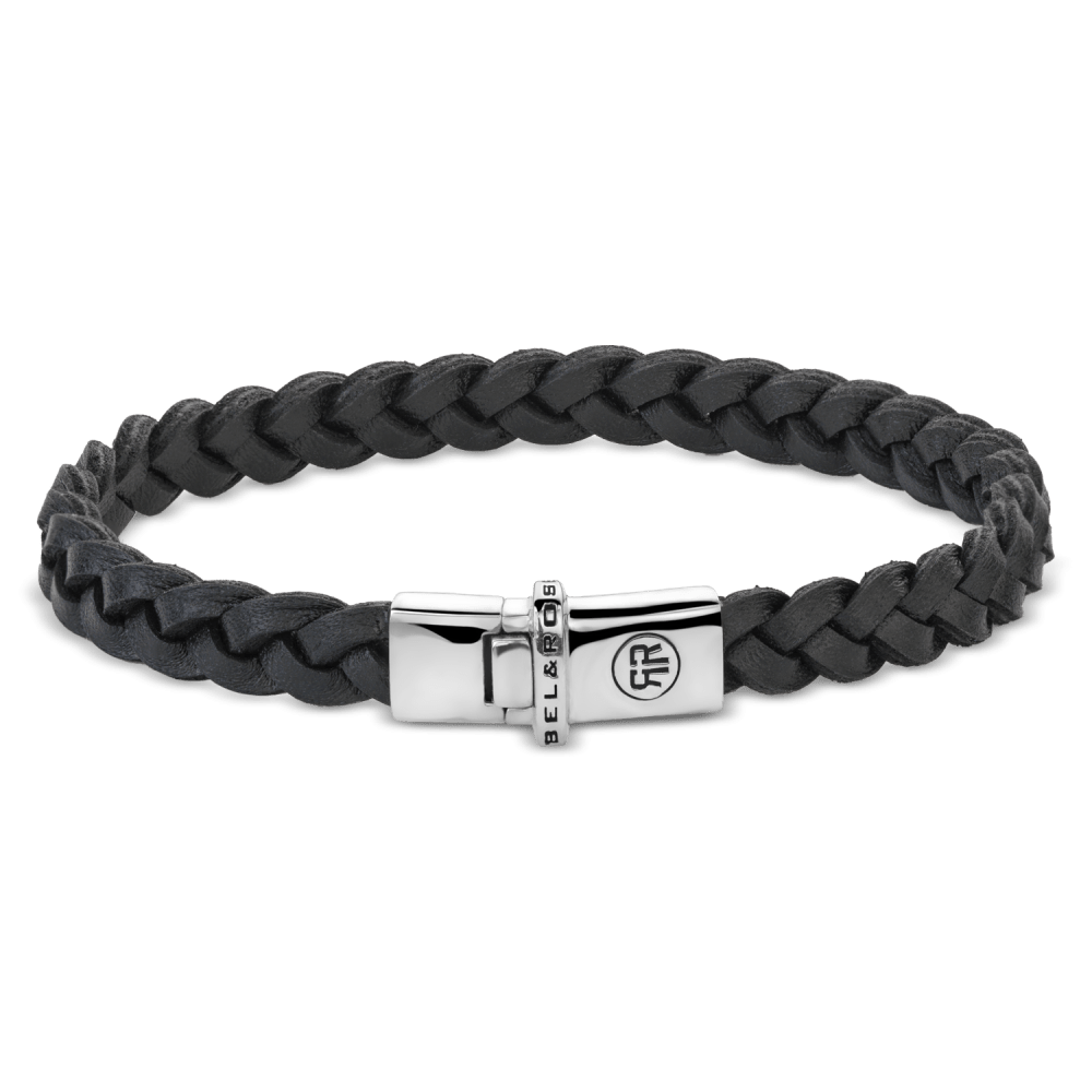 Rebel & and Rose - Armband - Small Braided Raw Black - RR-L0170-S Unisex - PansiteNederland.nl