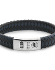 Rebel & & Rose - Armband -  Braided Flat 925 Black&Blue RR-L0177-S - PansiteNederland.nl