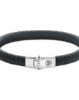 Rebel & & Rose - Armband -  Small Braided Black&Blue RR-L0178-S - PansiteNederland.nl