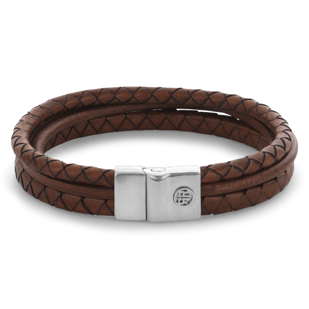 Rebel & & Rose - Armband -  Fulletal Premium Combo 12mm Cognac RR-M0056-S - PansiteNederland.nl