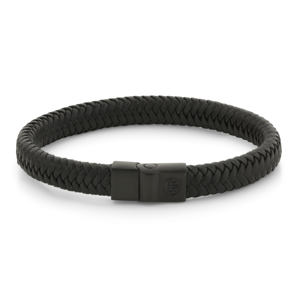 Rebel & Rose Full Metal 9mm Black Black Armband RR-M0062-B - Zwart