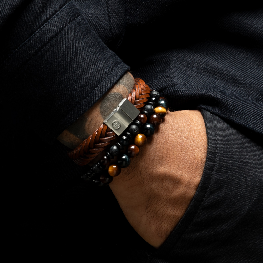 Rebel & Rose Stones Only 8mm Armband RR-80009-S – Geel/rood/bruin