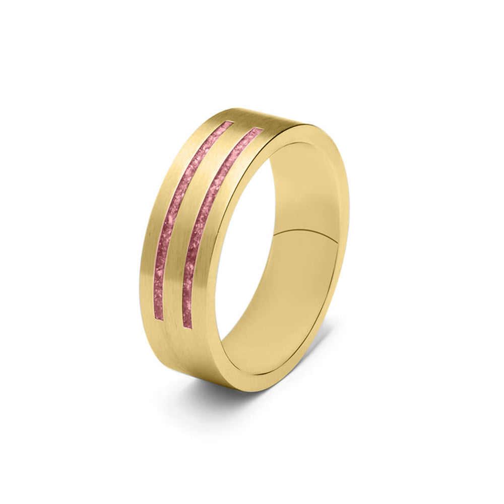 See You Double Groove Ring zilver zwart - RS004-Silver-EU47