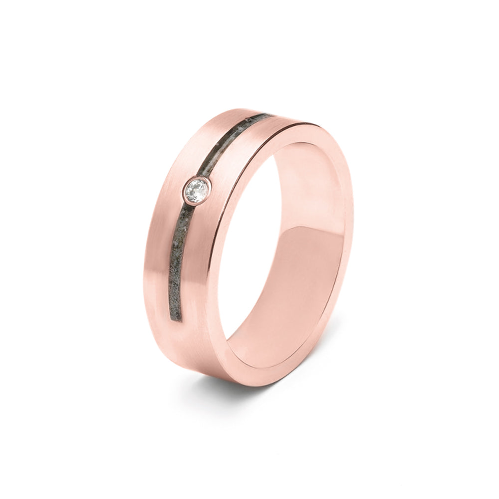 See You Double Groove Gem Ring zilver zwart - RS007-EU50