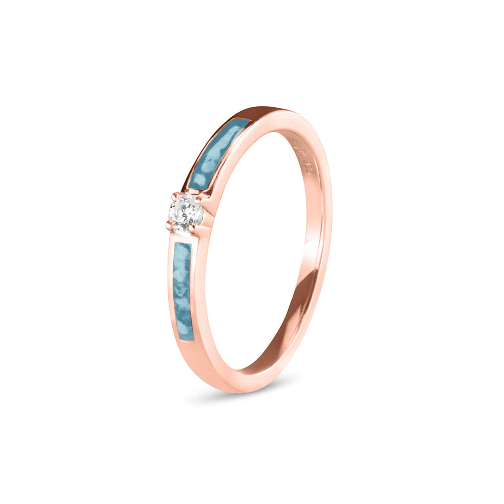 See You Solitair Ring 75 mm zilver zwart - RWS013-EU50