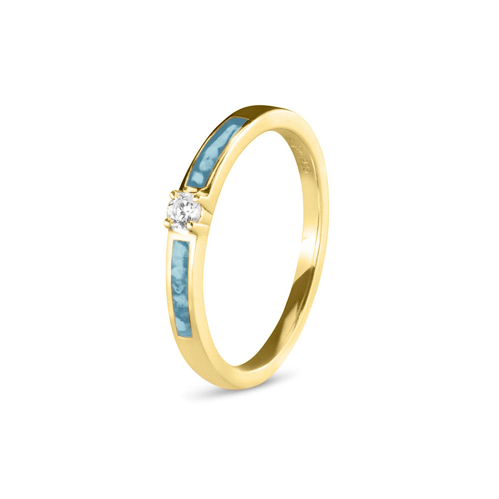 See You Solitair Ring 75 mm zilver zwart - RWS013-EU50