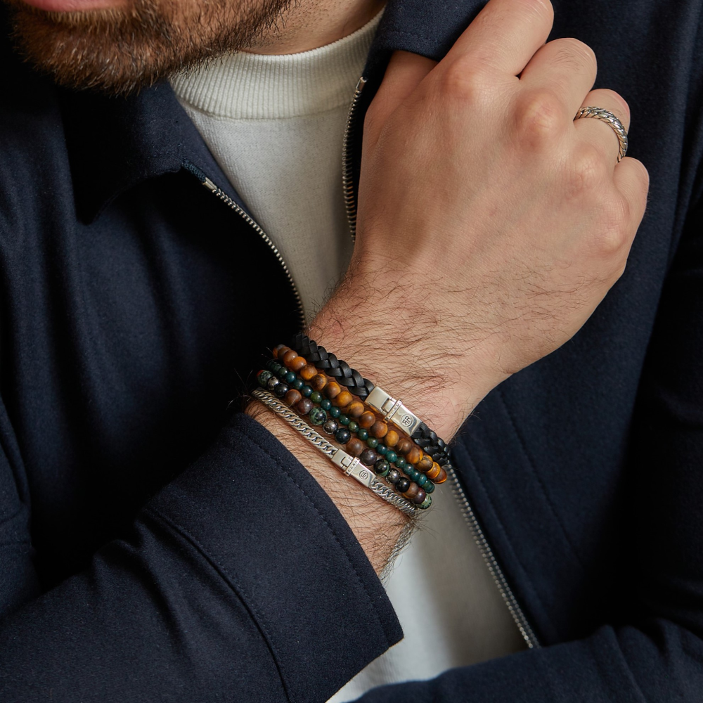 Rebel & Rose Stones Only 4mm Armband RR-40124-S – mosgroen deels doorzichtig