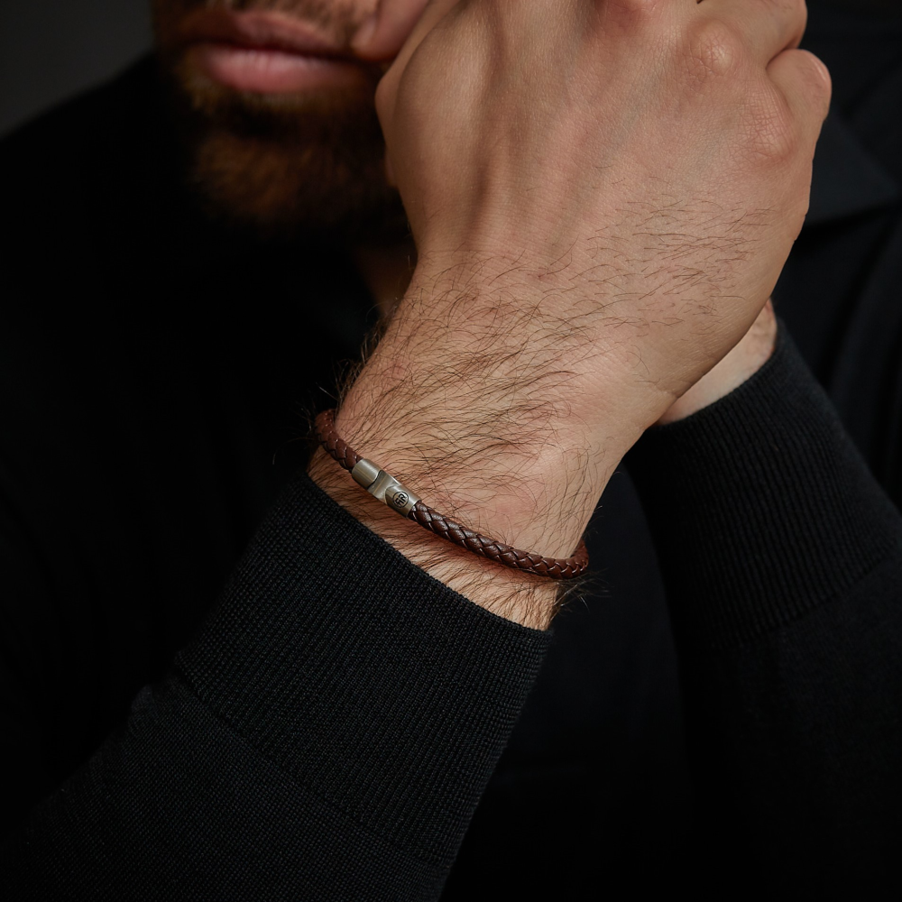 Rebel & Rose Full Metal Leather Armband RR-M0041-S – Bruin