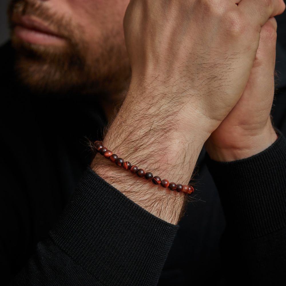 Rebel & Rose Stones Only 6mm Armband RR-60122-V – Bordeaux rood