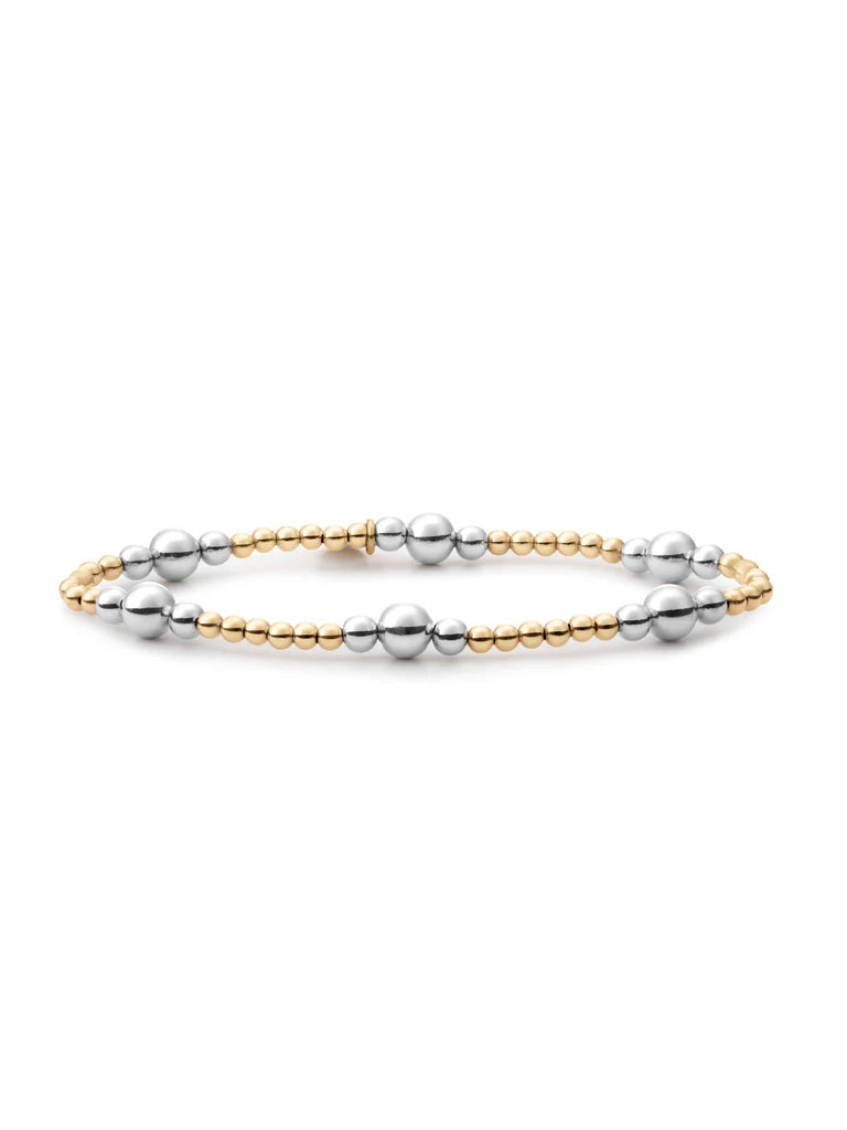 Sparkling Jewels Armband Bicolor mix 3mm gold + 4mm gold + 6mm SB-BI-MIX-01 Goudkleurig