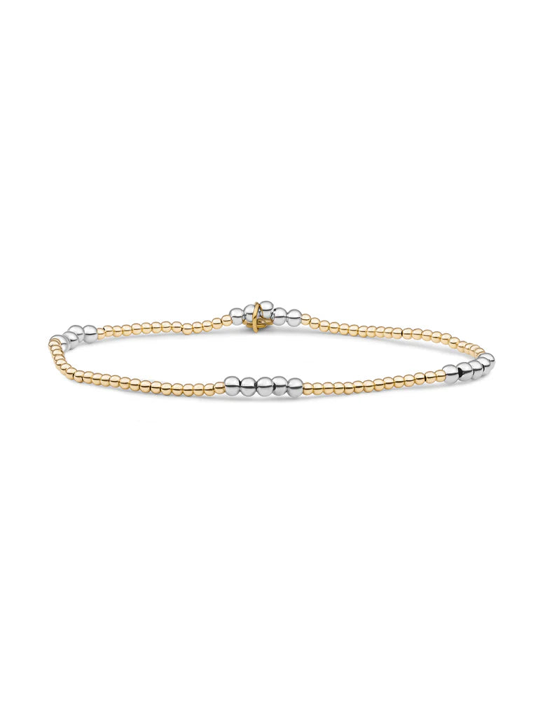 Sparkling Jewels Armband Bicolor mix 2mm gold + 3mm SB-BI-MIX-03 Goudkleurig