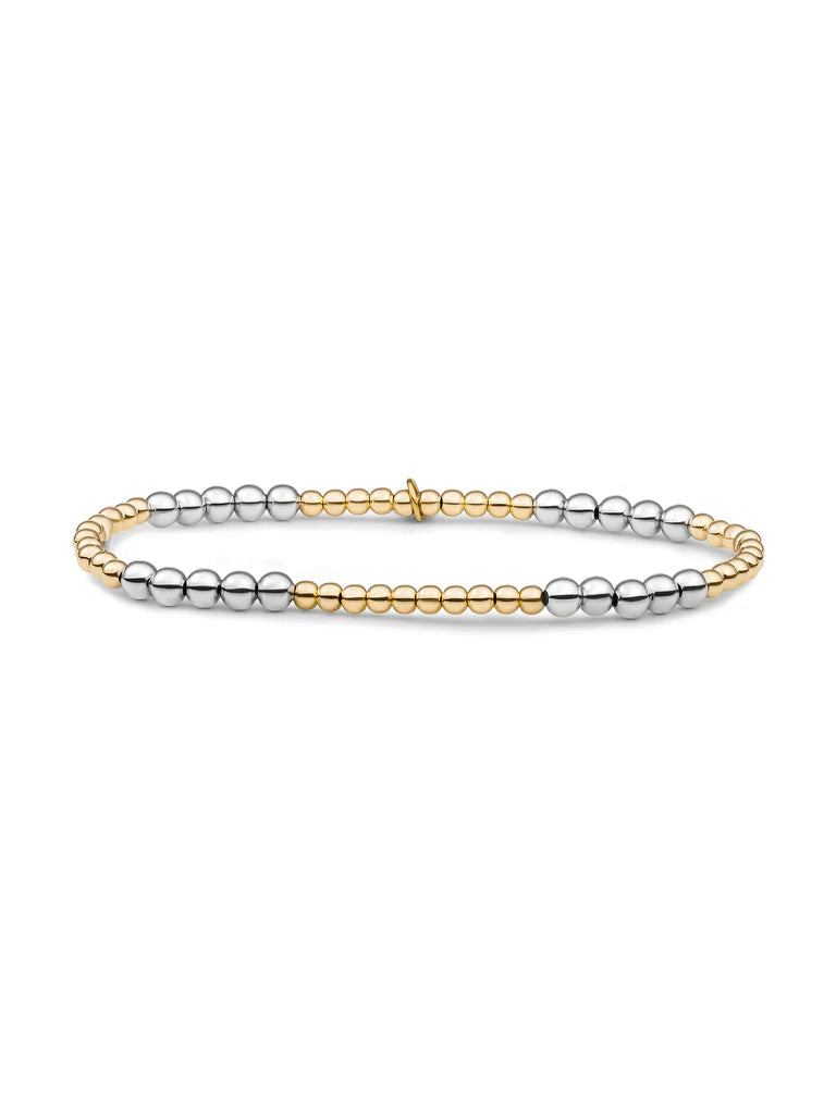 Sparkling Jewels Armband Bicolor mix 3mm gold + 4mm SB-BI-MIX-04 Goudkleurig