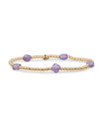 Sparkling Jewels armband Amethyst Cushion Cut Beads - Gold SB-G-3MM-CC-G05 - PansiteNederland.nl