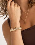 Sparkling Lewels armband Tiger Eye Cushion Cut Beads - Gold SB-G-3MM-CC-G09 - PansiteNederland.nl
