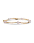 Sparkling Jewels armband Rose Quartz Cushion Cut Beads - Gold SB-G-3MM-CC-G13 - PansiteNederland.nl