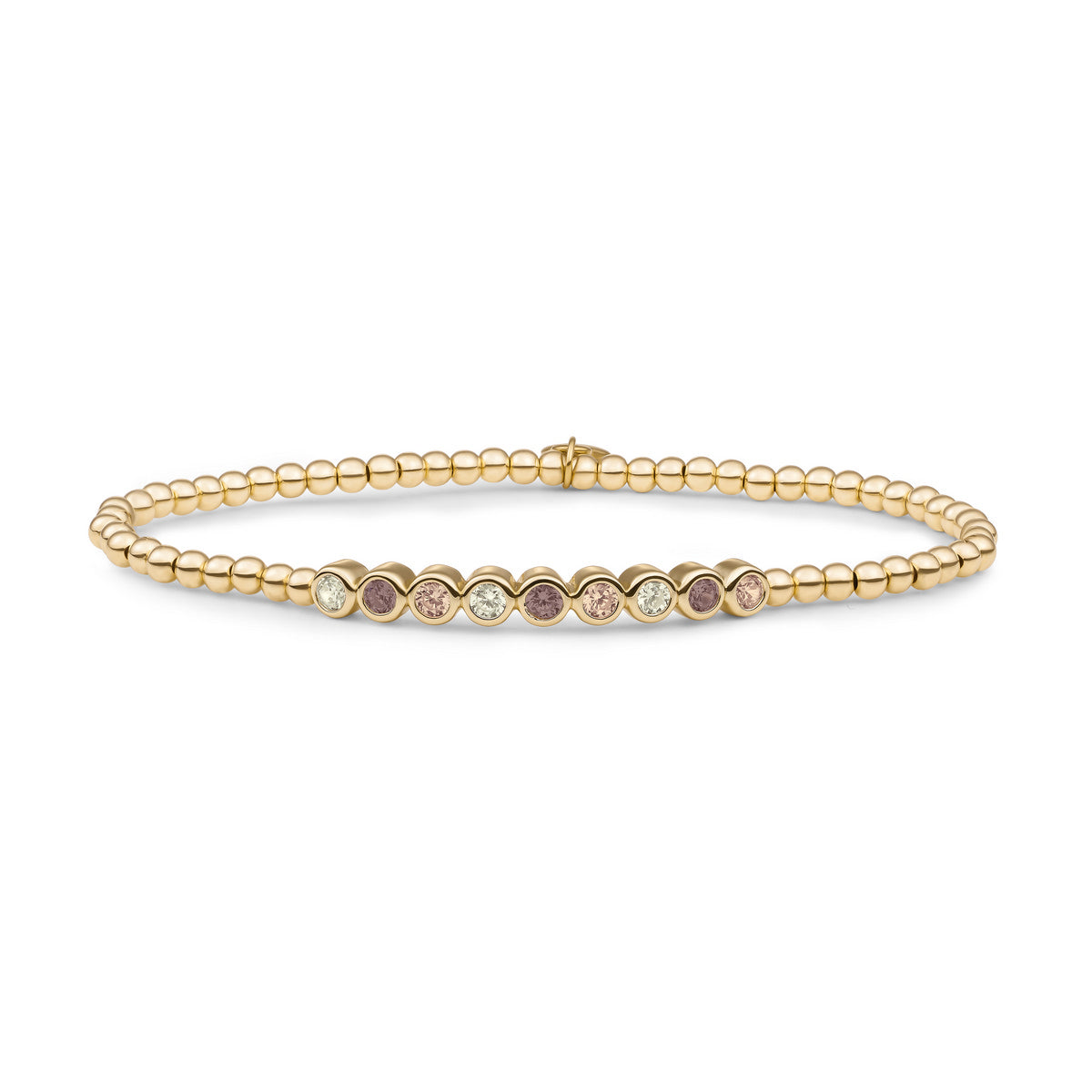 Sparkling Jewels Armband Crystal Tube Multi Zirkonia SB-G-3MM-TB07 Goudkleurig