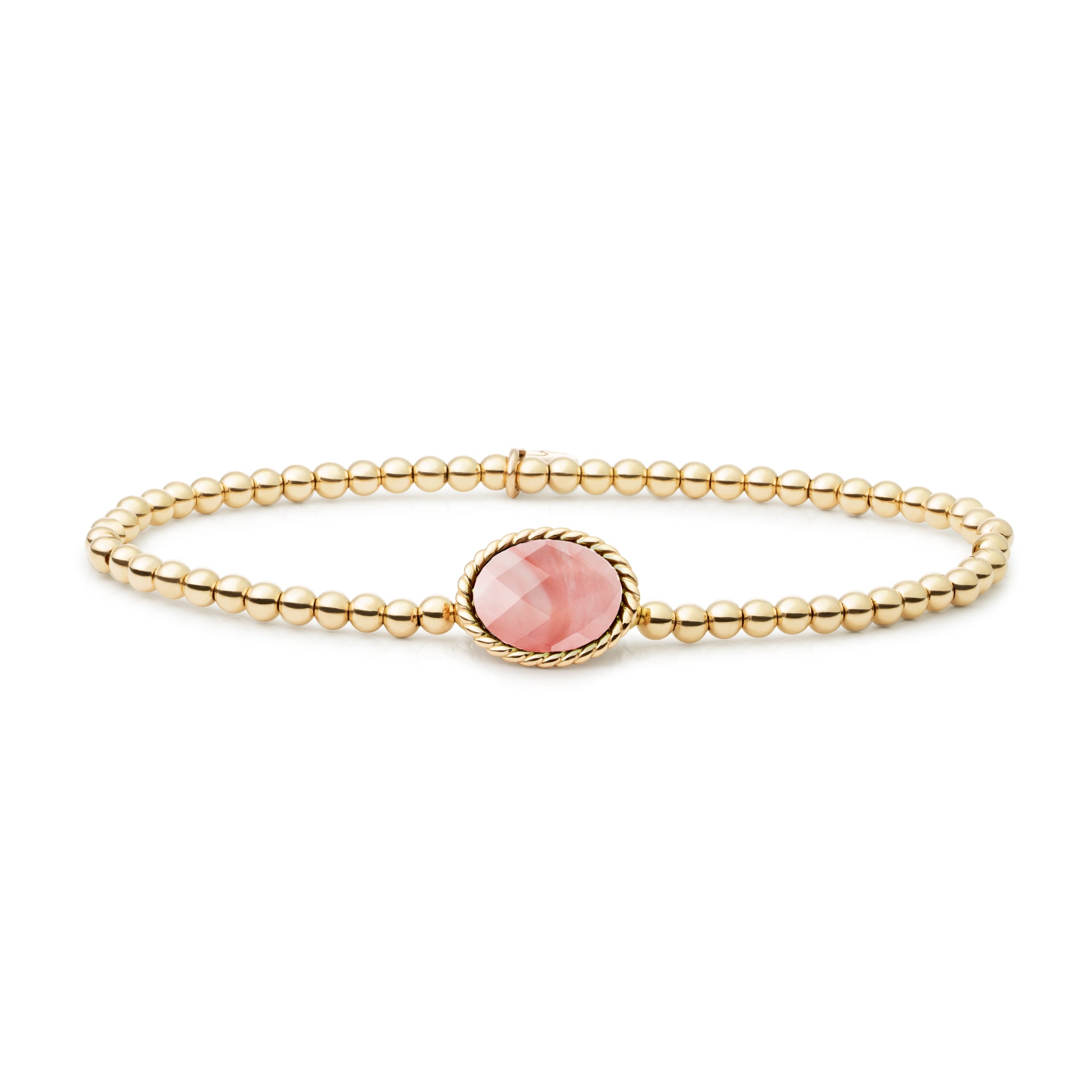 Sparkling Jewels Armband Cherry kwarts SB-G-3MM-TG25 Zilverkleurig