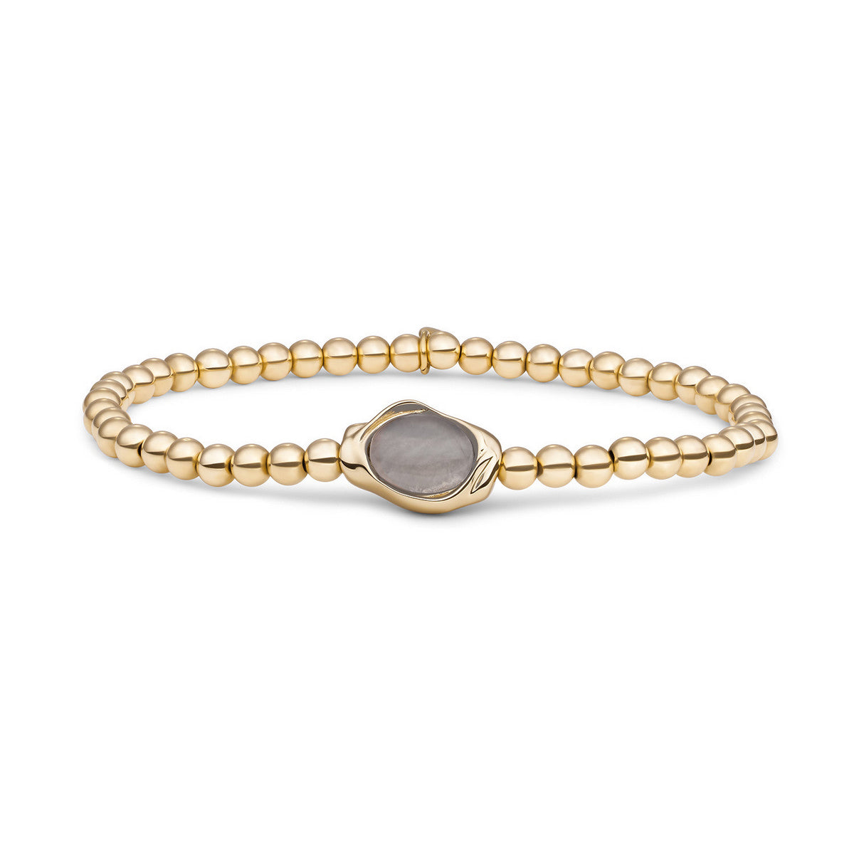 Sparkling Jewels Armband Rookkwarts SB-G-4MM-FLG23 Goudkleurig