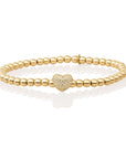 Sparkling Lewels armband Heart Disc Gold - White CZ SB-G-4MM-HEART - PansiteNederland.nl