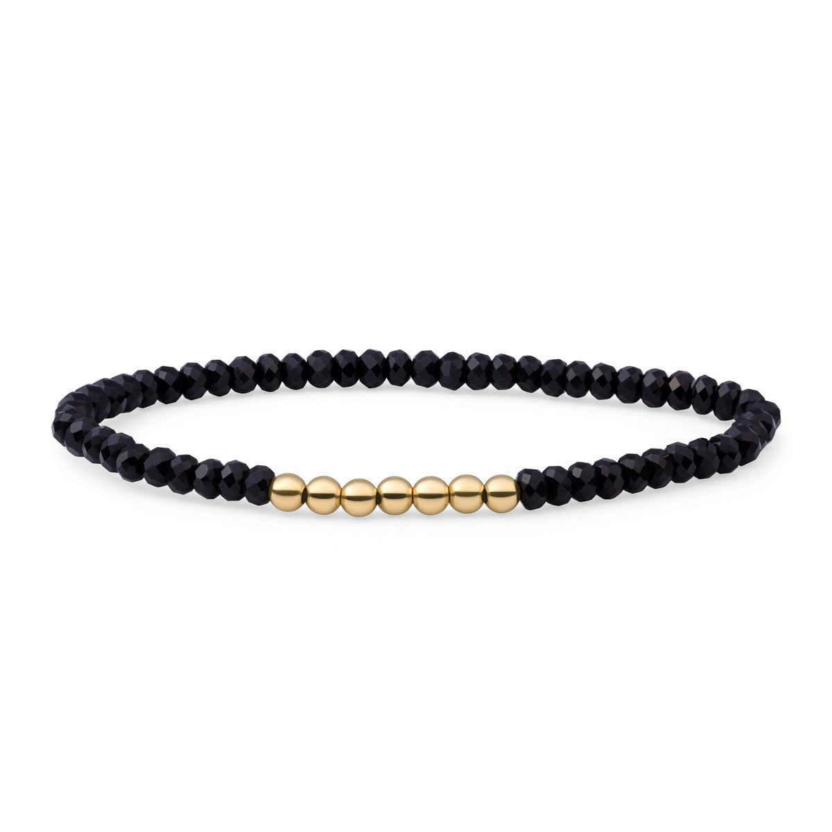 Sparkling Jewels Armband Onyx SB-G-4MM-RLI-G07 Goudkleurig
