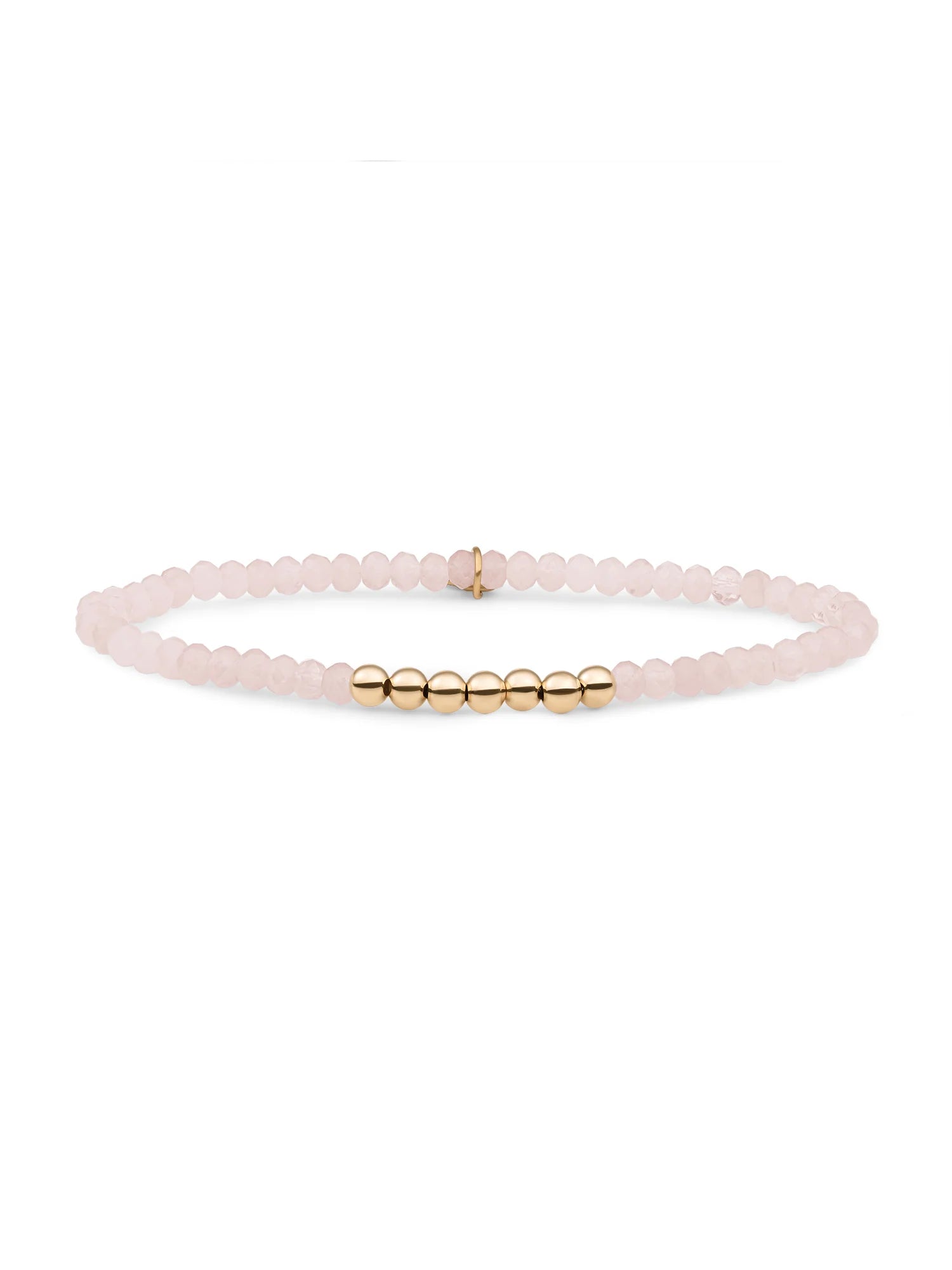 Sparkling Jewels Armband Rozenkwarts 4mm SB-G-4MM-RLI-G13 Goudkleurig